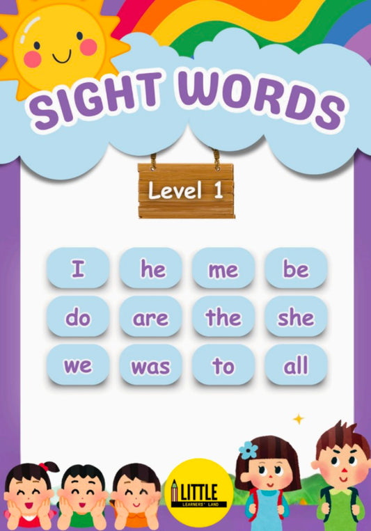 Sight Words Booklet (Level 1 to Level 6) – Complete Reading Practice Pack for Kids | Little Learners Land